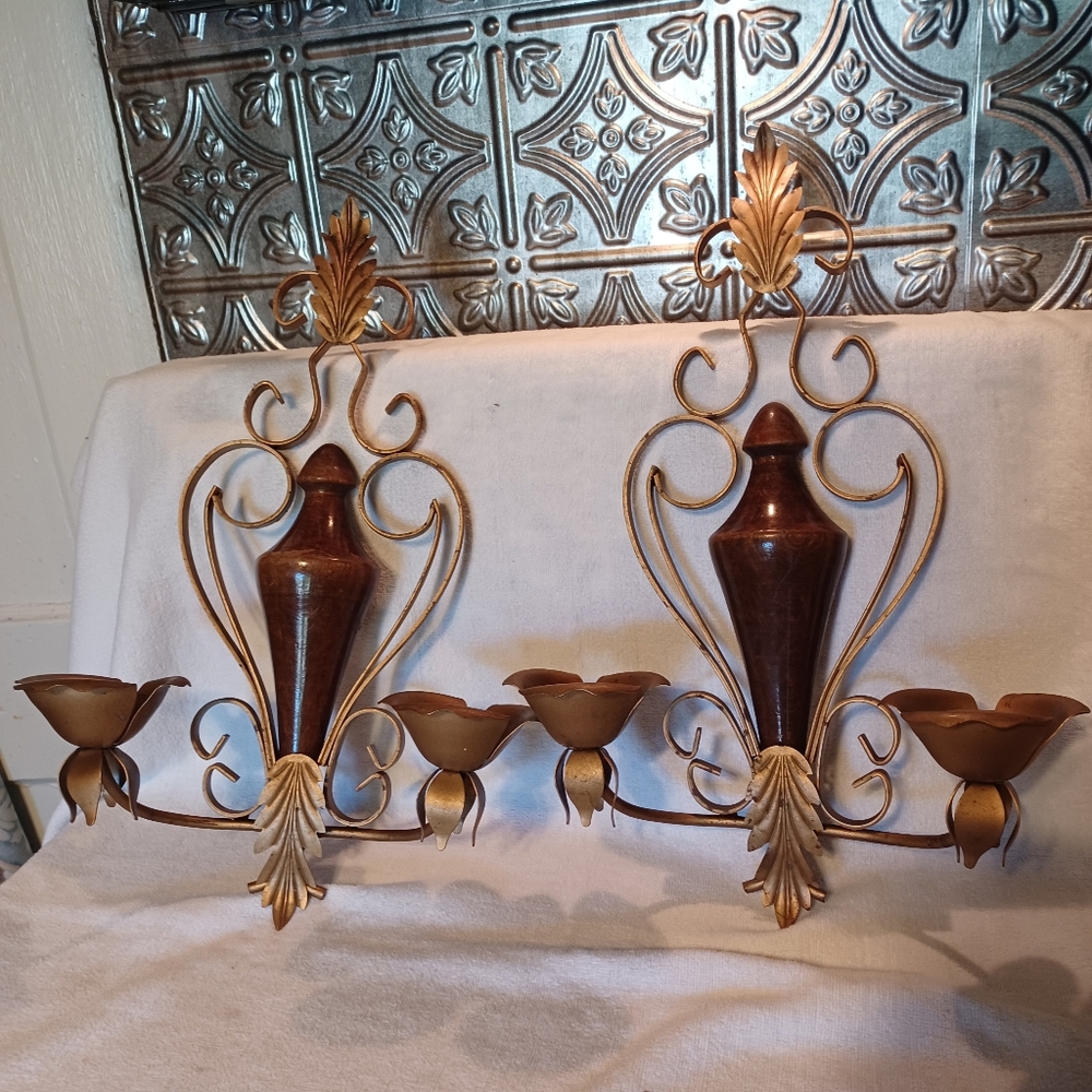 Elegant Gold Wall Candle Holders Home Decor Wall Sconce